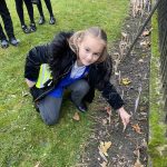 Students showing their repspects at Stockton Garden of Remembrance.