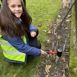 Students showing their repspects at Stockton Garden of Remembrance.