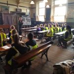 Students sitting in victorian classroom at Beamish Museum