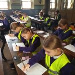 Students sitting in victorian classroom at Beamish Museum
